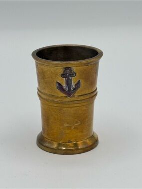 Vintage Nautical Brass Anchor Jigger Shot Cup Barware Maritime Decor